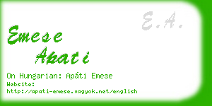 emese apati business card